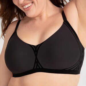 Honeylove Womens Silhouette Bra Vamp Black Sz 2X Fits 42C/D Basic Comfy NWT